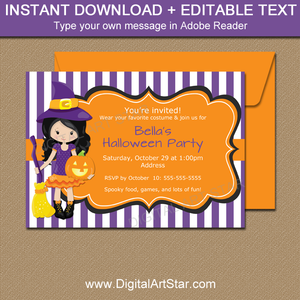Witch Invitation Template Instant Download
