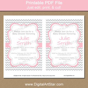 printable girl baby shower invitation download
