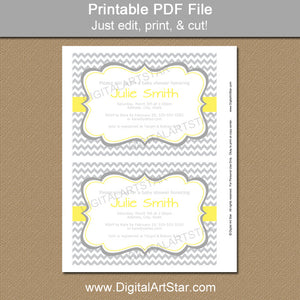 printable gray and yellow invitation